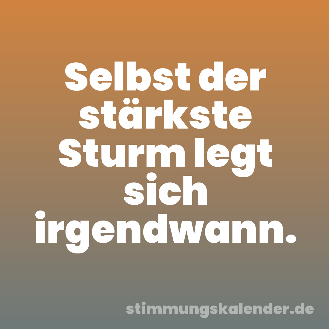 Selbst der stärkste Sturm legt sich irgendwann.