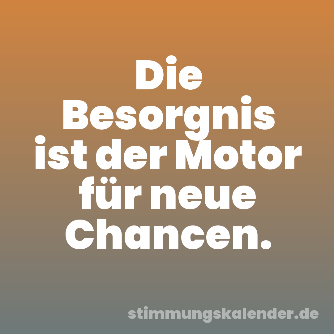 Die Besorgnis ist der Motor für neue Chancen.