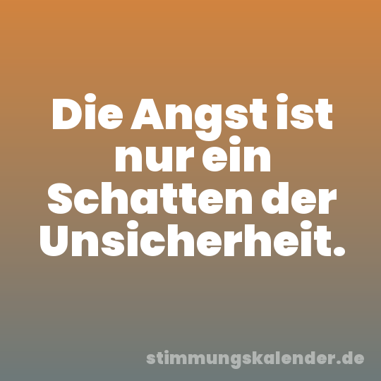 Die Angst ist nur ein Schatten der Unsicherheit.