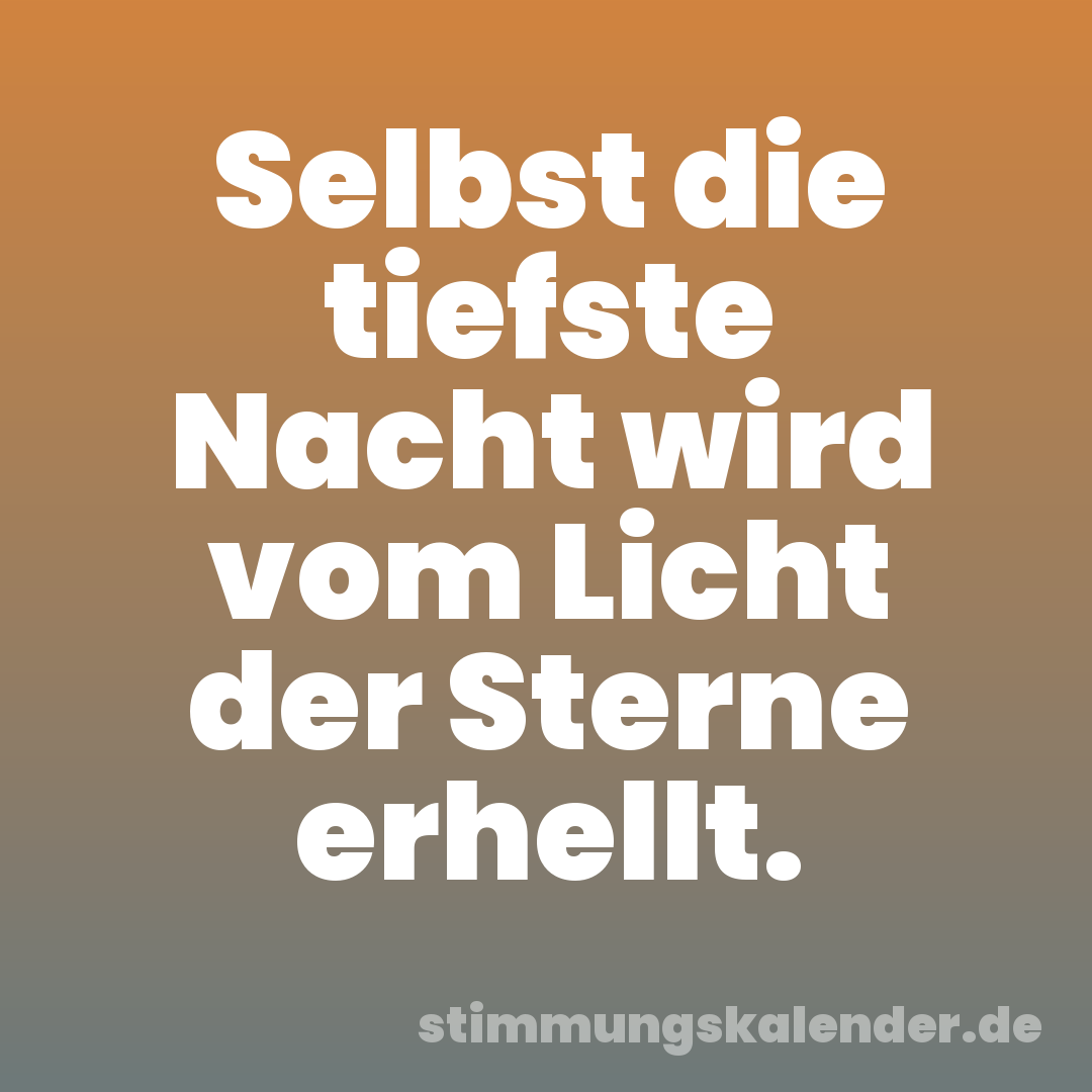 Selbst die tiefste Nacht wird vom Licht der Sterne erhellt.