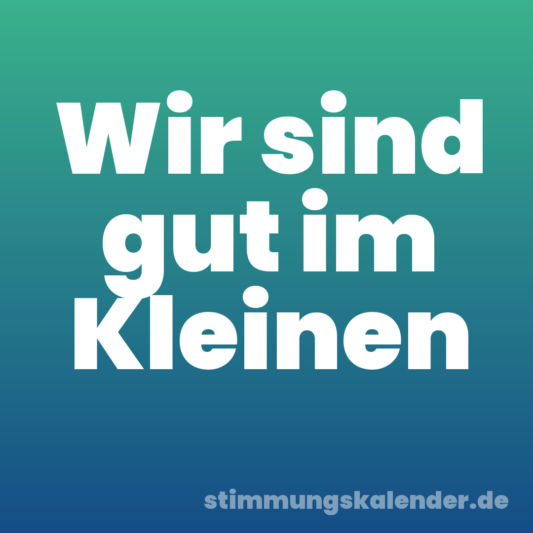 Wir sind gut im Kleinen