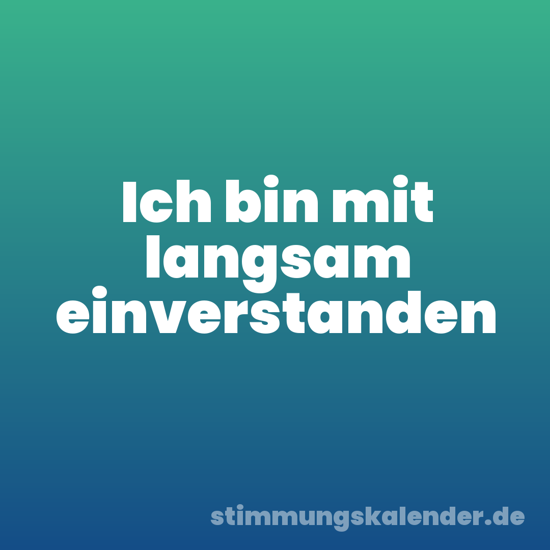 Ich bin mit langsam einverstanden