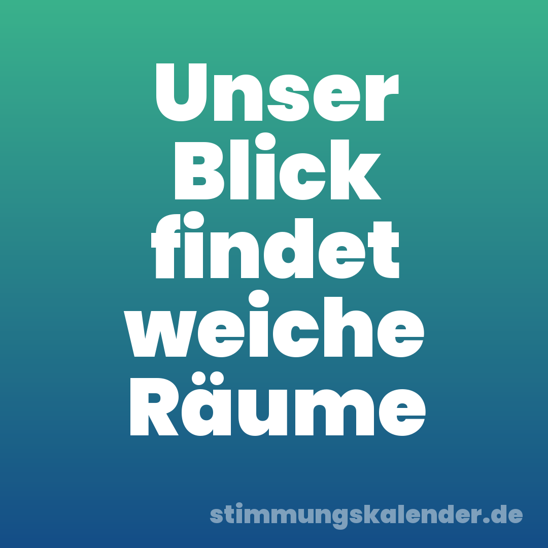 Unser Blick findet weiche Räume