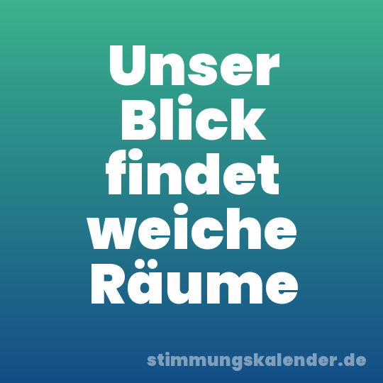 Unser Blick findet weiche Räume