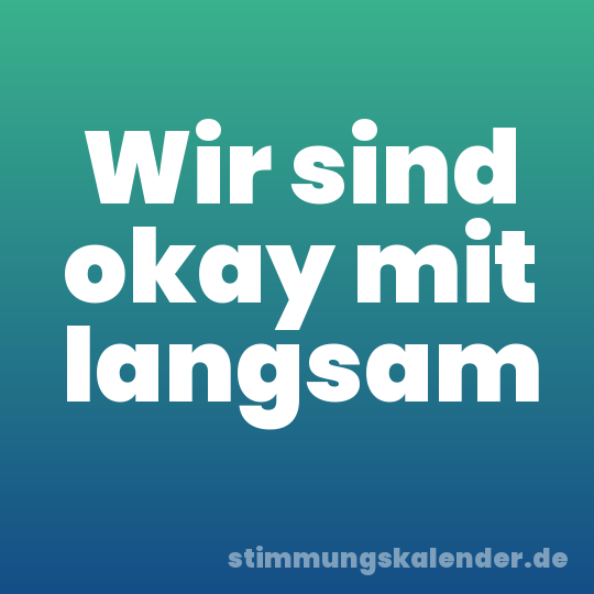 Wir sind okay mit langsam