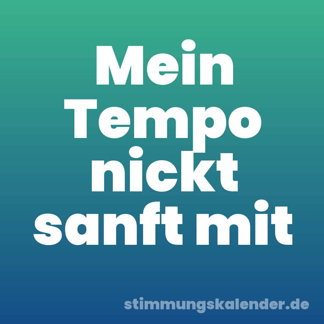 Mein Tempo nickt sanft mit
