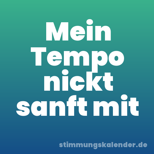 Mein Tempo nickt sanft mit