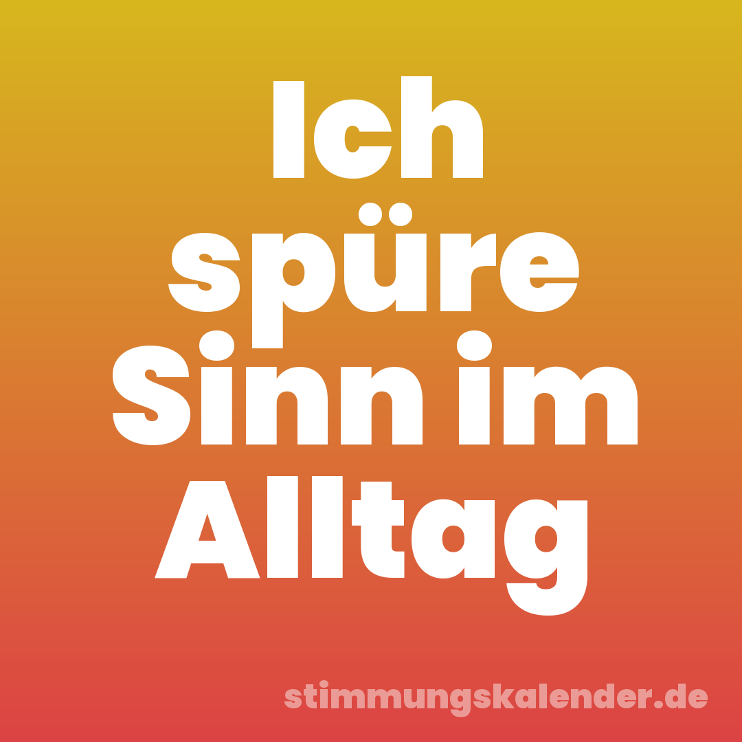 Ich spüre Sinn im Alltag