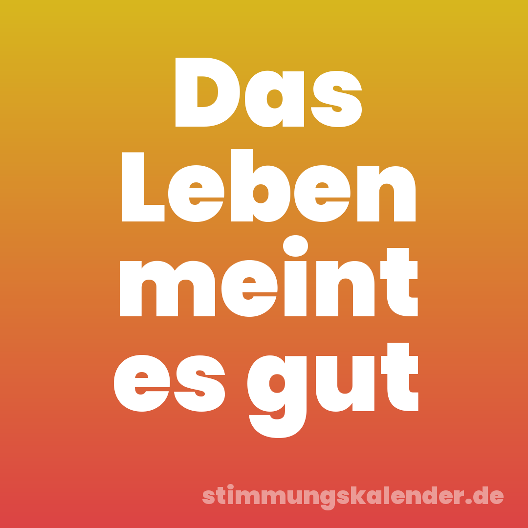 Das Leben meint es gut