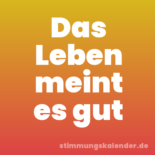 Das Leben meint es gut