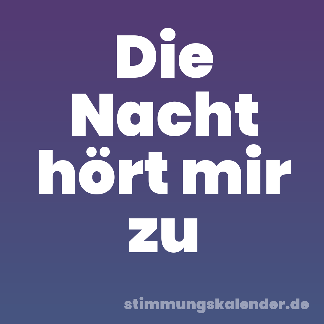 Die Nacht hört mir zu