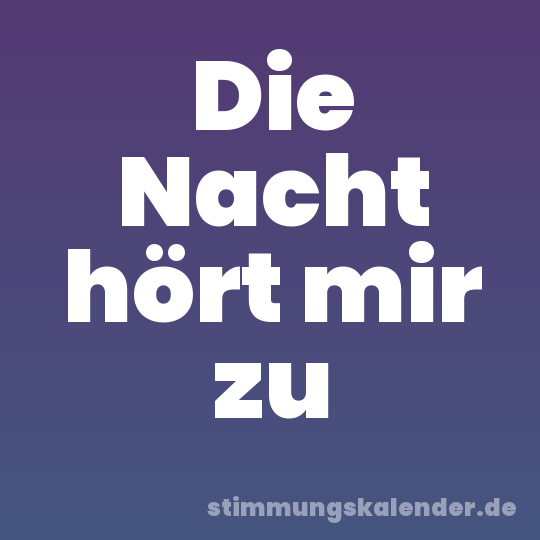 Die Nacht hört mir zu