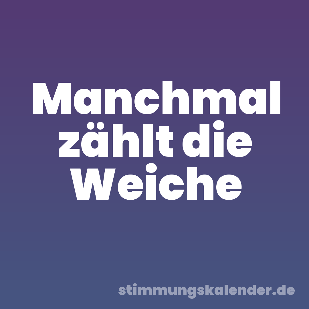Manchmal zählt die Weiche