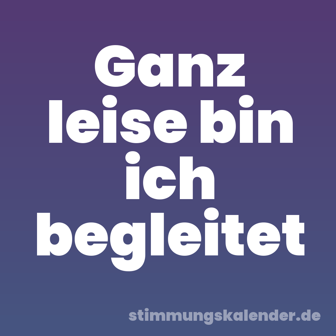 Ganz leise bin ich begleitet