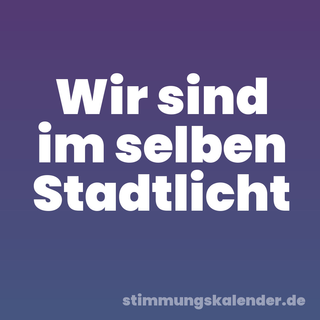 Wir sind im selben Stadtlicht