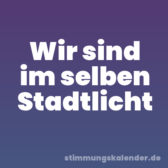 Wir sind im selben Stadtlicht