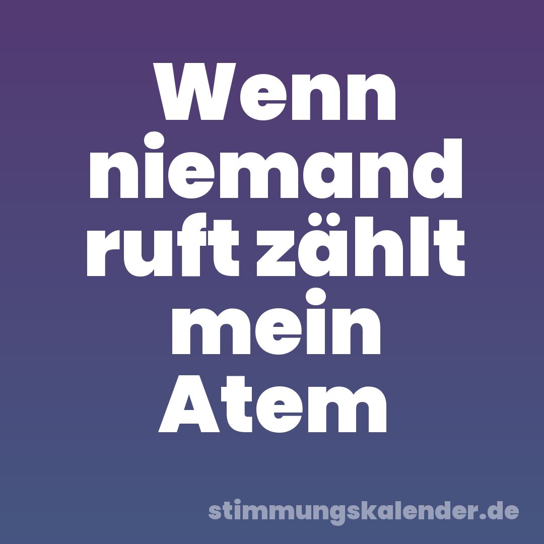 Wenn niemand ruft zählt mein Atem
