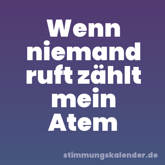 Wenn niemand ruft zählt mein Atem