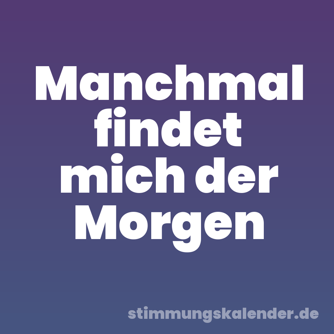 Manchmal findet mich der Morgen
