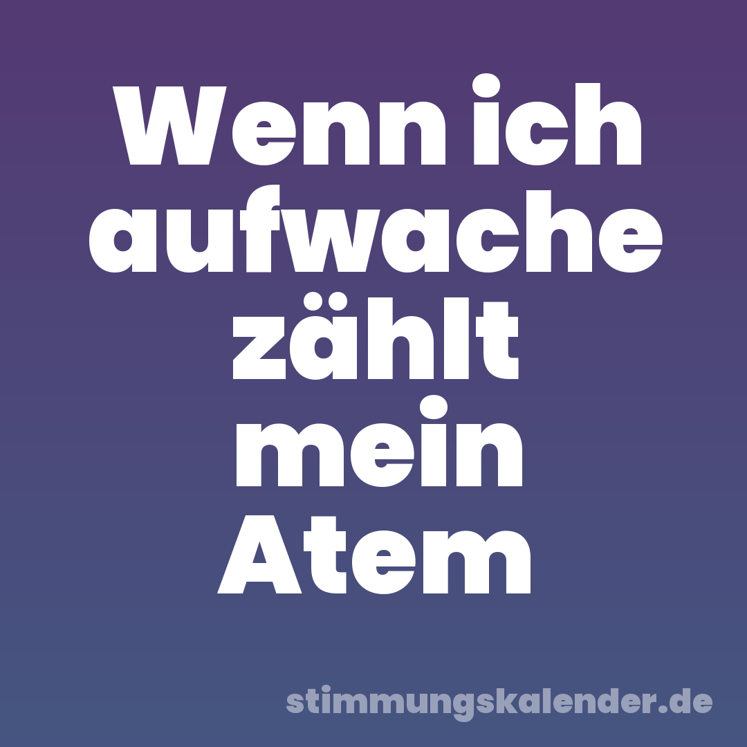 Wenn ich aufwache zählt mein Atem