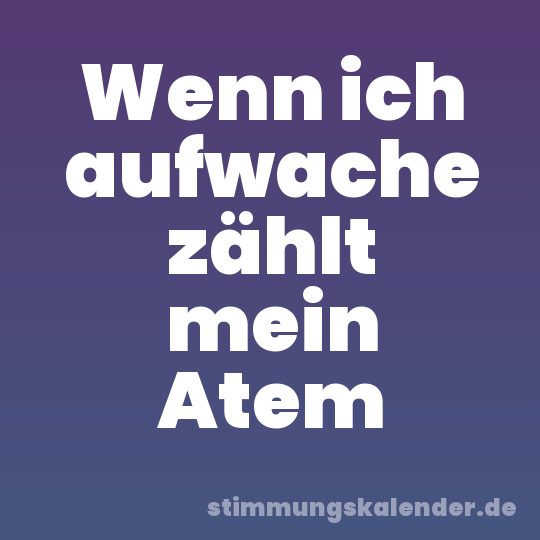 Wenn ich aufwache zählt mein Atem
