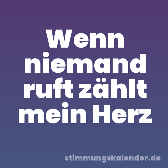 Wenn niemand ruft zählt mein Herz