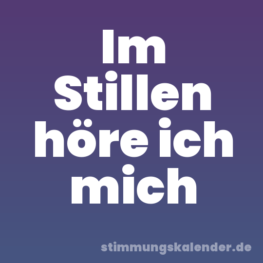 Im Stillen höre ich mich