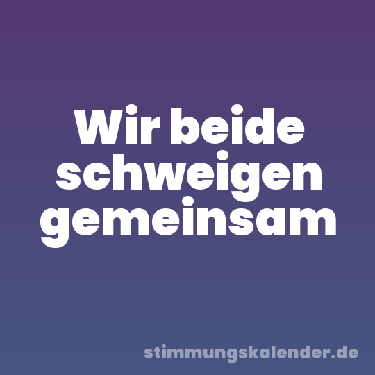 Wir beide schweigen gemeinsam