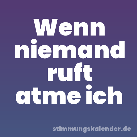 Wenn niemand ruft atme ich