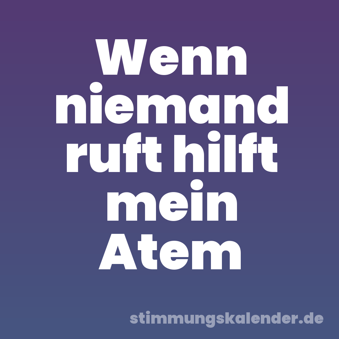 Wenn niemand ruft hilft mein Atem