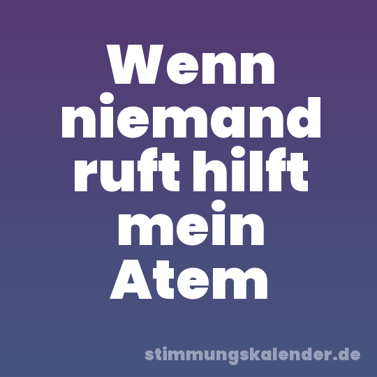 Wenn niemand ruft hilft mein Atem