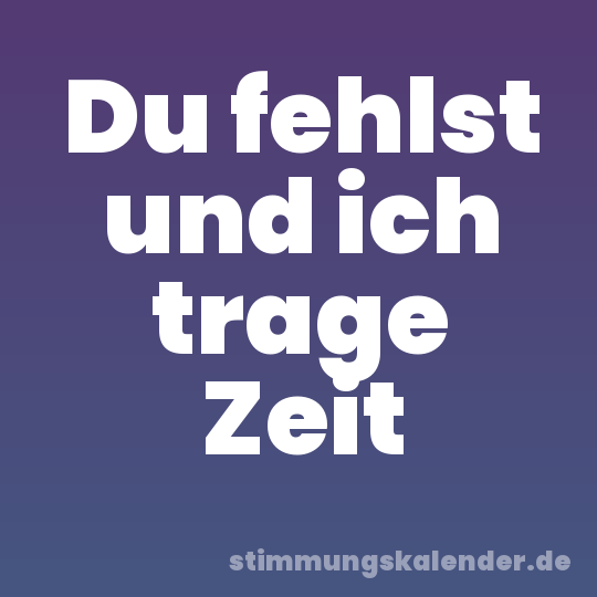 Du fehlst und ich trage Zeit