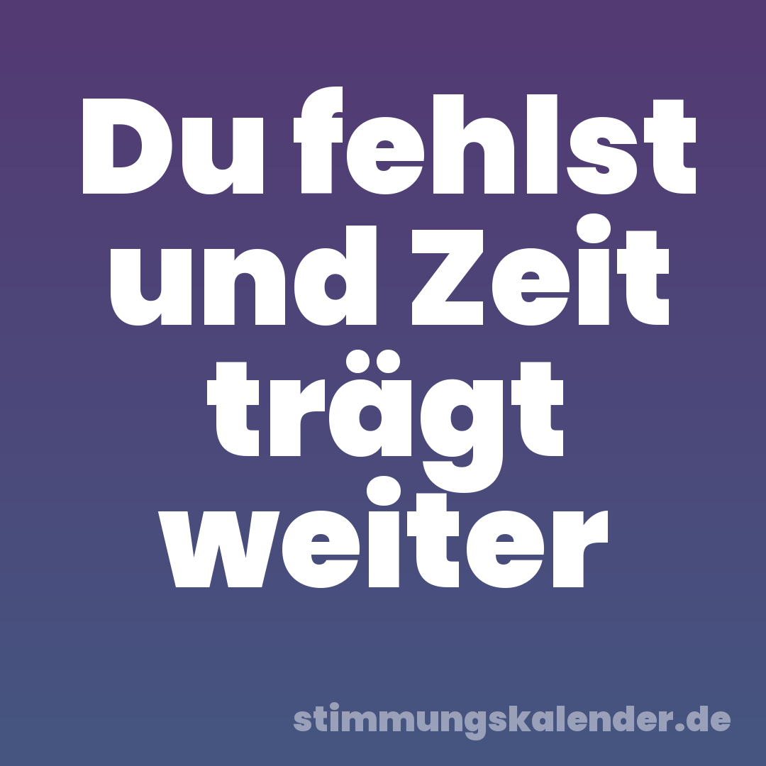 Du fehlst und Zeit trägt weiter