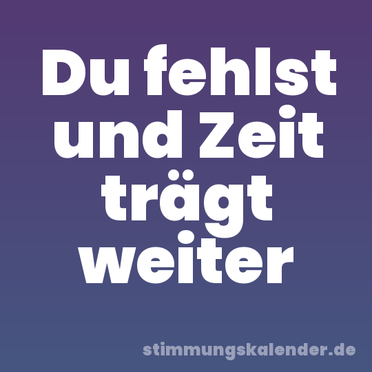 Du fehlst und Zeit trägt weiter
