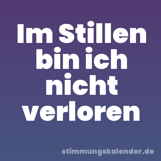 Im Stillen bin ich nicht verloren