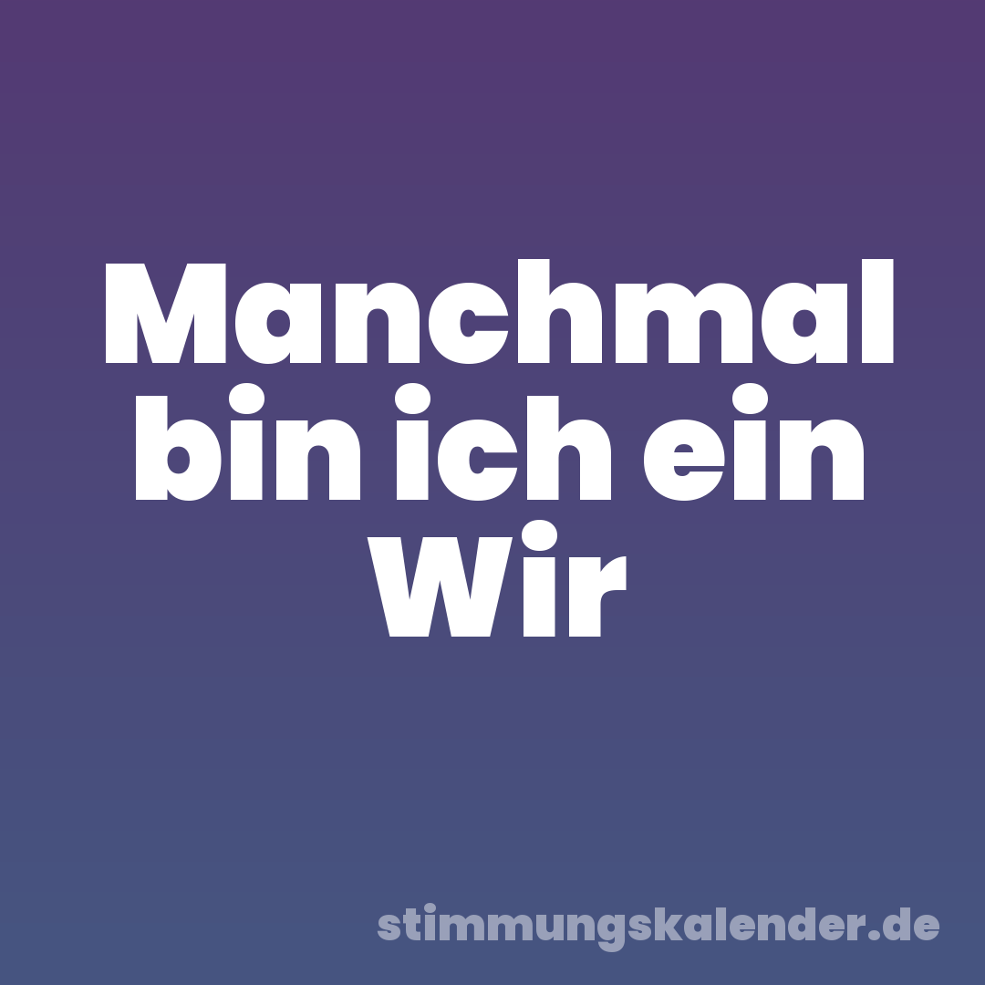 Manchmal bin ich ein Wir