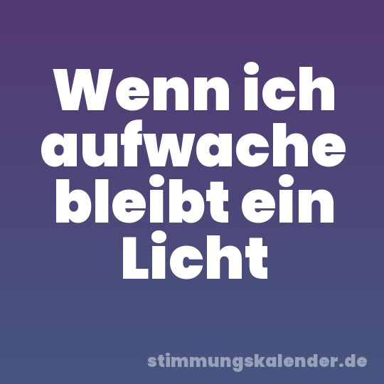 Wenn ich aufwache bleibt ein Licht