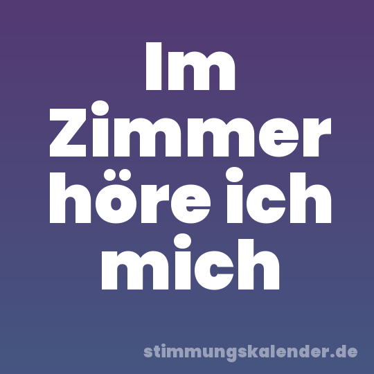 Im Zimmer höre ich mich