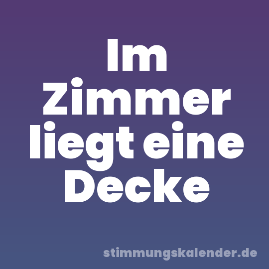 Im Zimmer liegt eine Decke