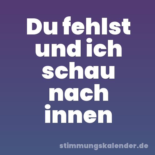 Du fehlst und ich schau nach innen