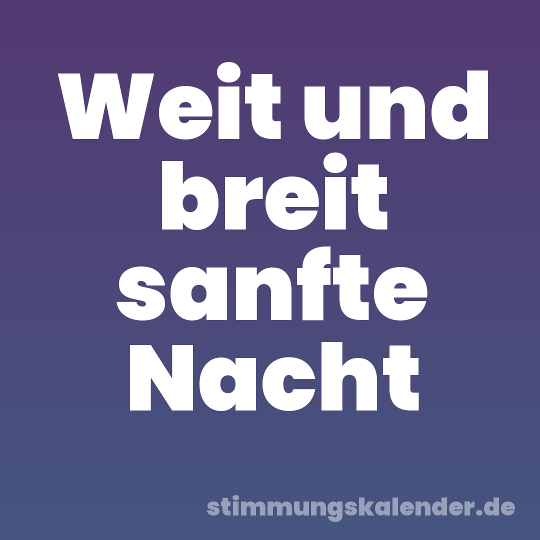 Weit und breit sanfte Nacht
