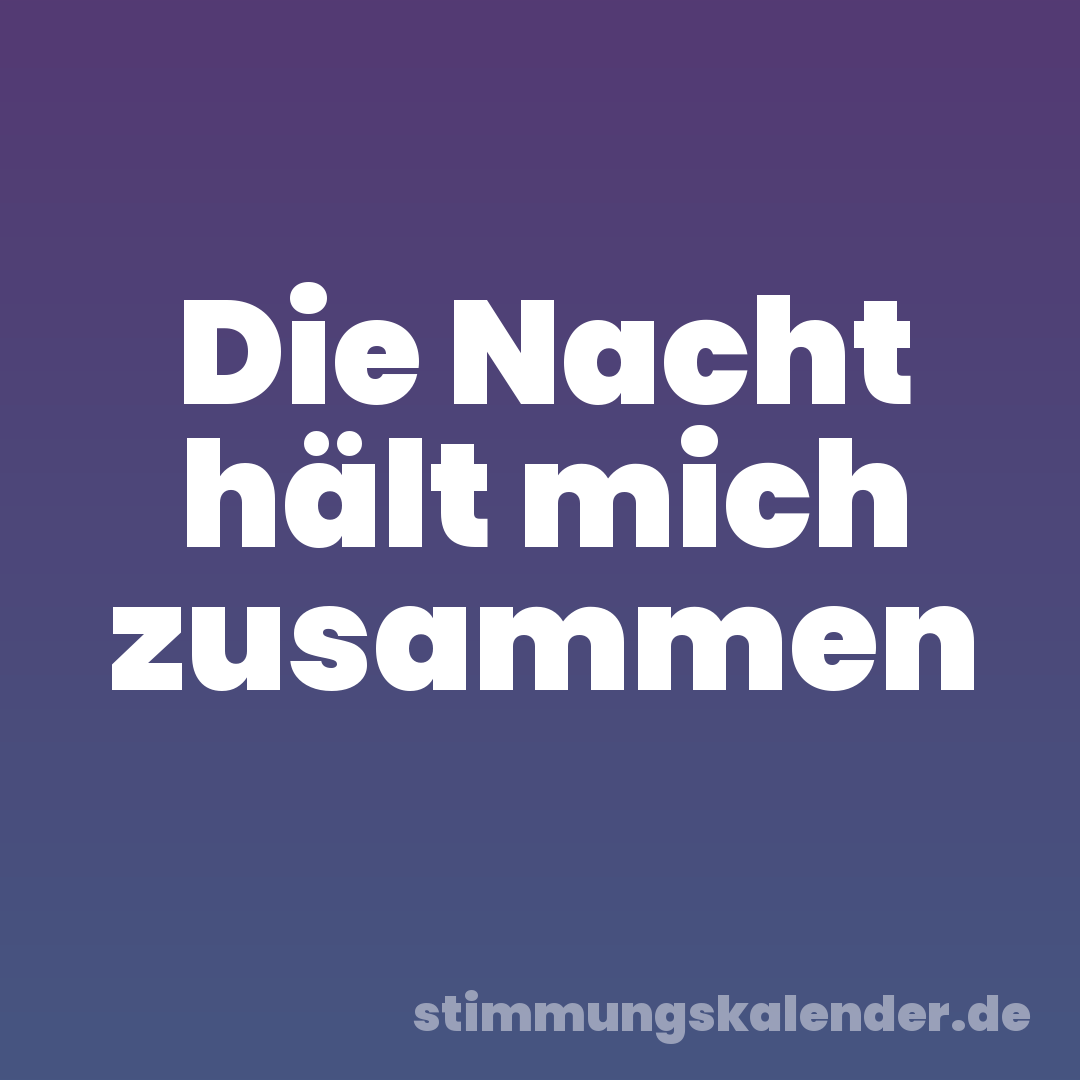 Die Nacht hält mich zusammen