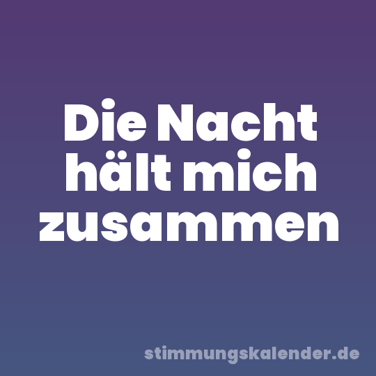 Die Nacht hält mich zusammen
