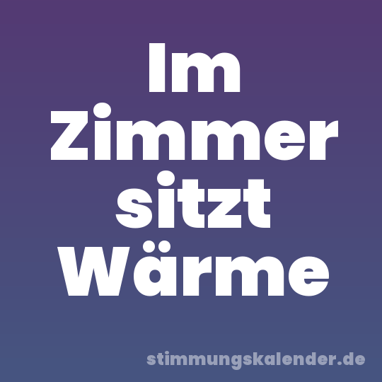 Im Zimmer sitzt Wärme
