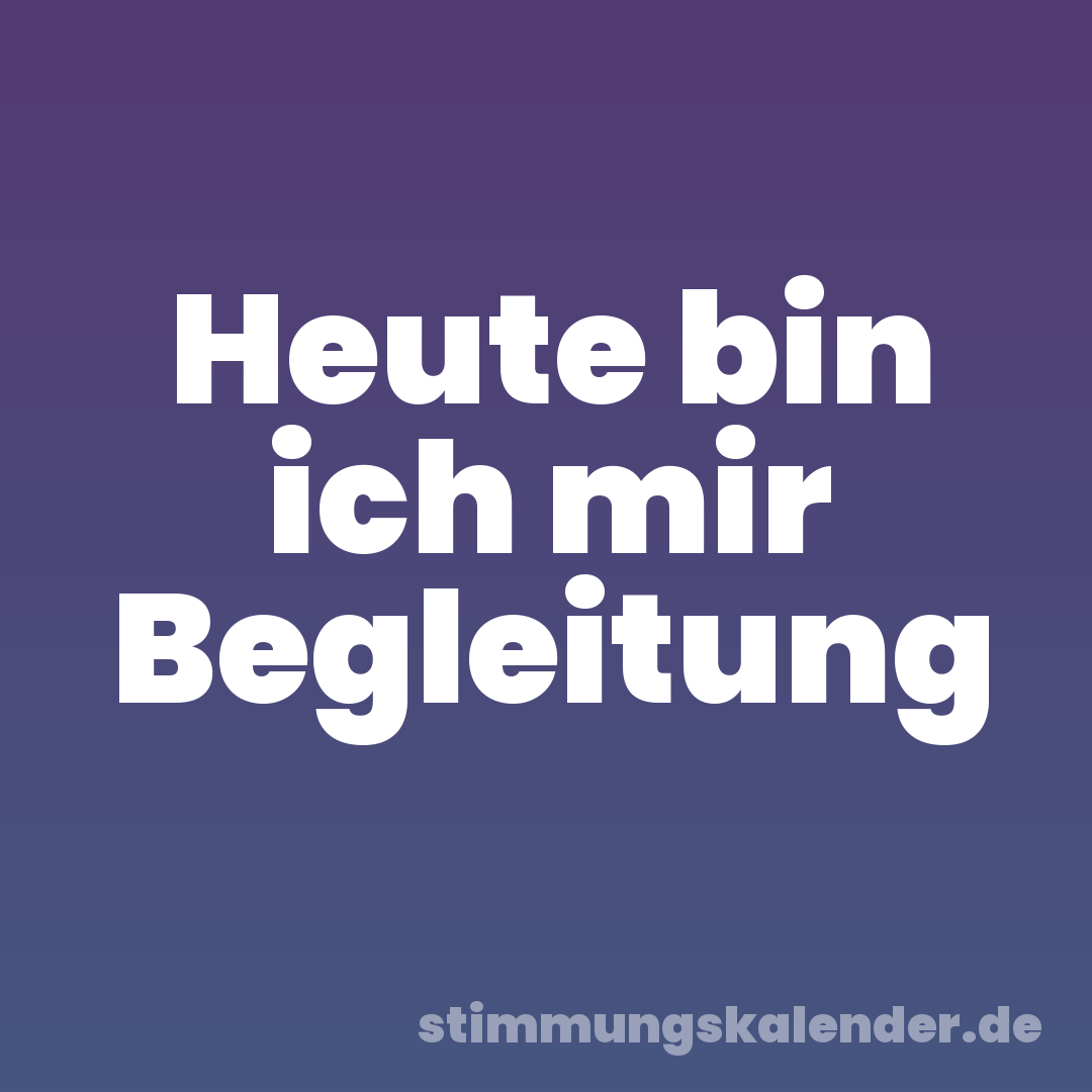 Heute bin ich mir Begleitung