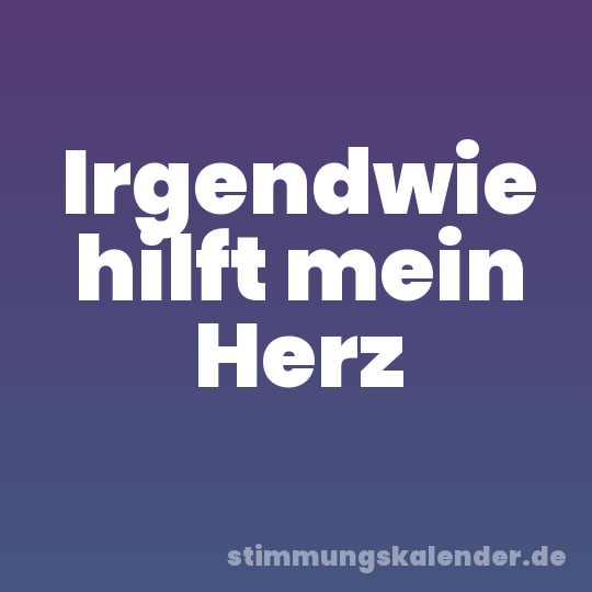 Irgendwie hilft mein Herz