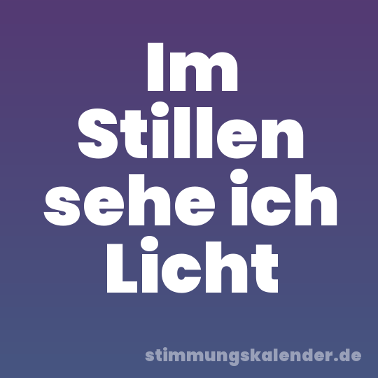 Im Stillen sehe ich Licht