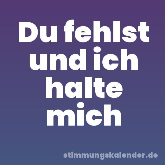 Du fehlst und ich halte mich