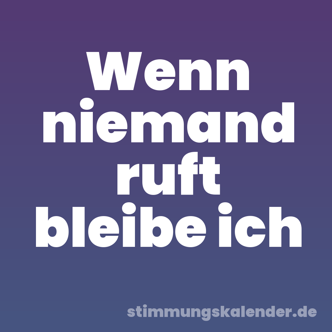 Wenn niemand ruft bleibe ich
