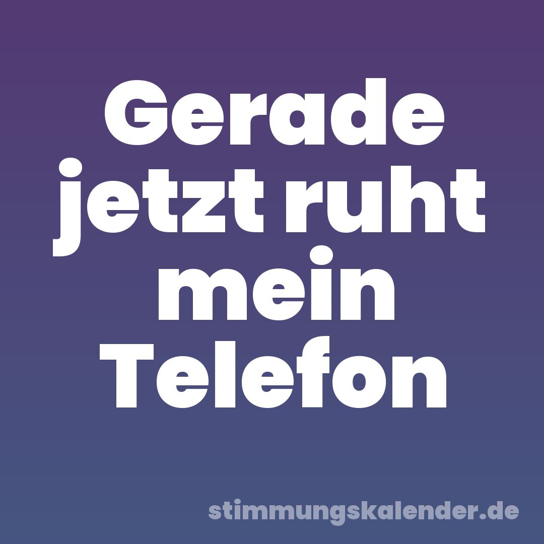 Gerade jetzt ruht mein Telefon